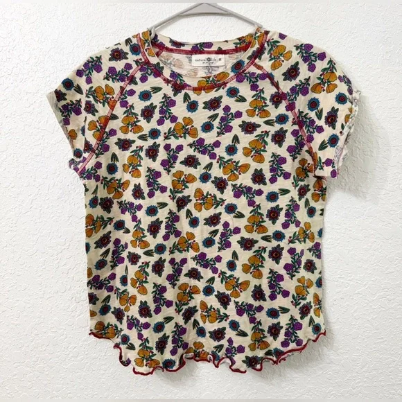 NWT Natural Life Lily Cotton Short Sleeve Tee Shirt Size Medium - Picture 2 of 11